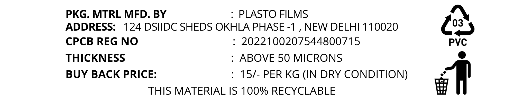 Plasto Films Recycling info